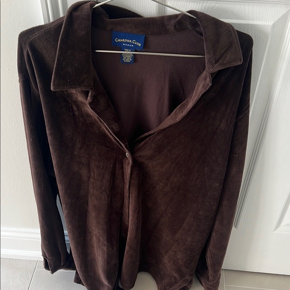 Charter Club Brown Corduroy Jacket - Picture 2 of 3